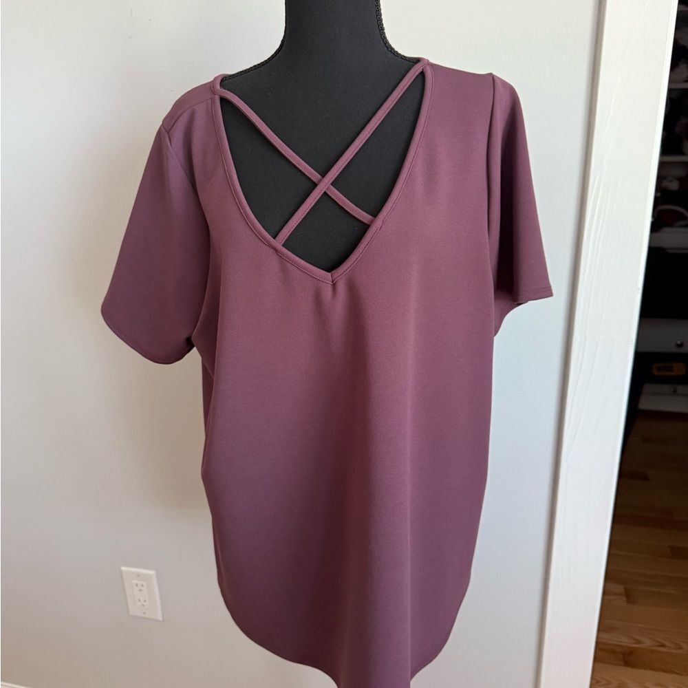 Gilli purple Criss-Cross Blouse